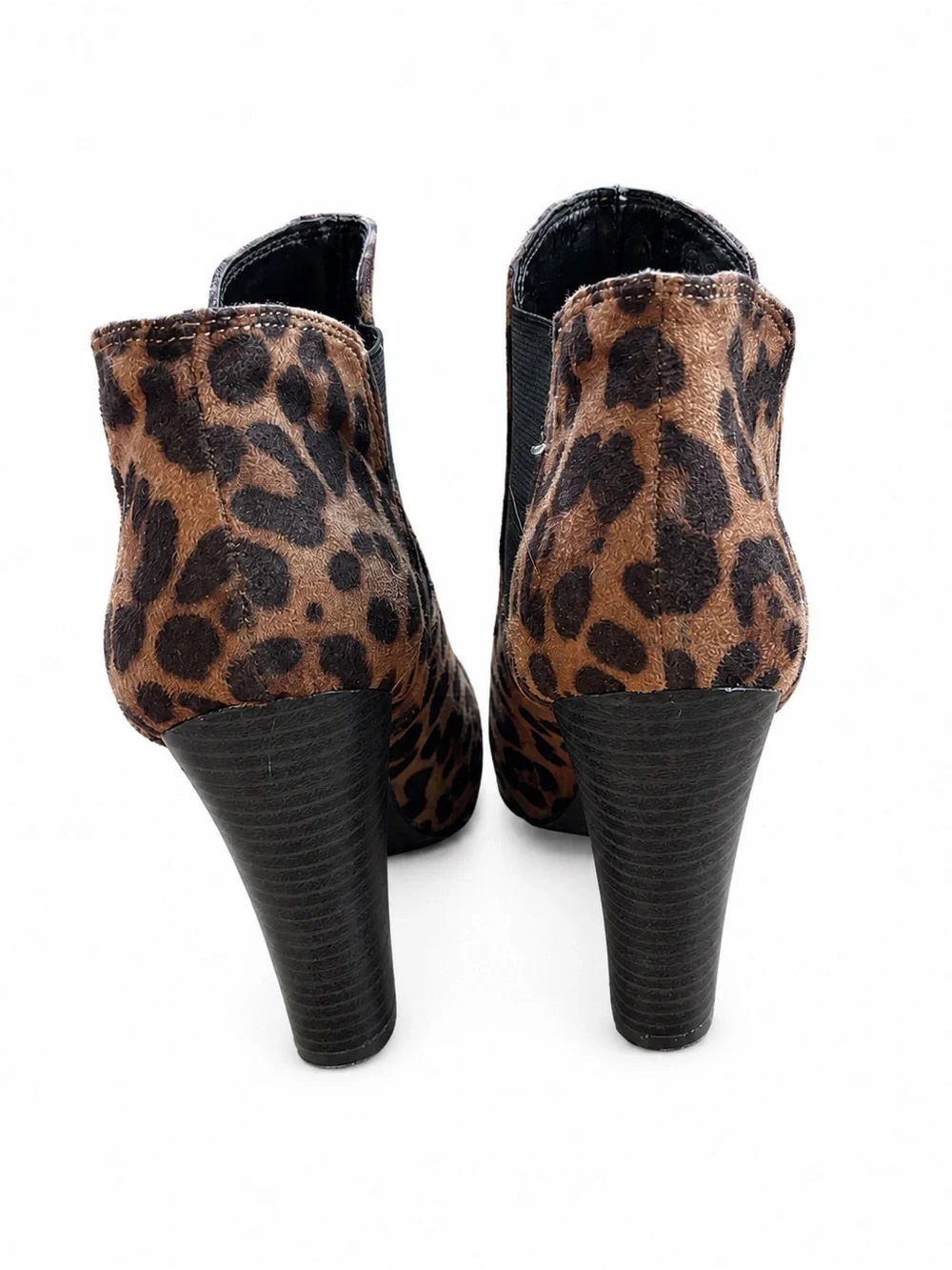 Madden Girl Zelouss Leopard Ankle Boots Women’s 6M Block Heel Chelsea Booties